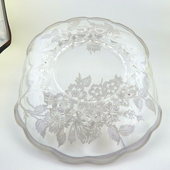 Silver City Overlay Glass Springtime Rolled Edge Candy Dish - Picture 5 of 11